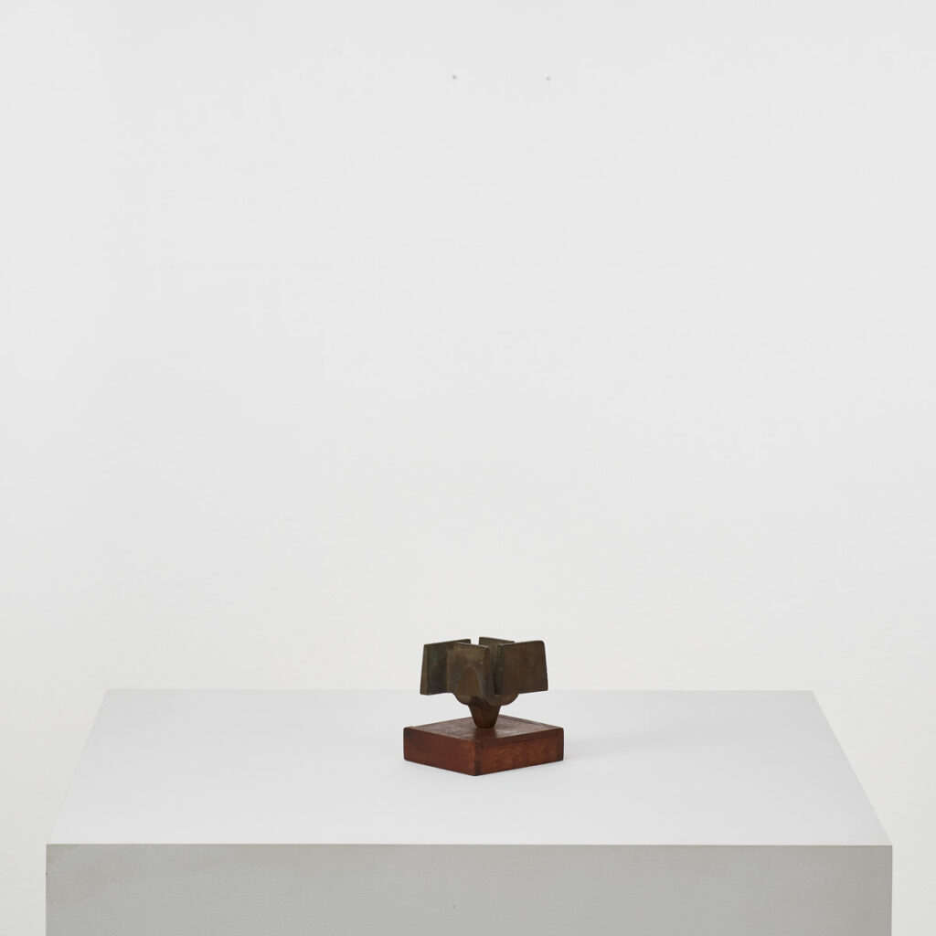 Abstract bronze sculpture box