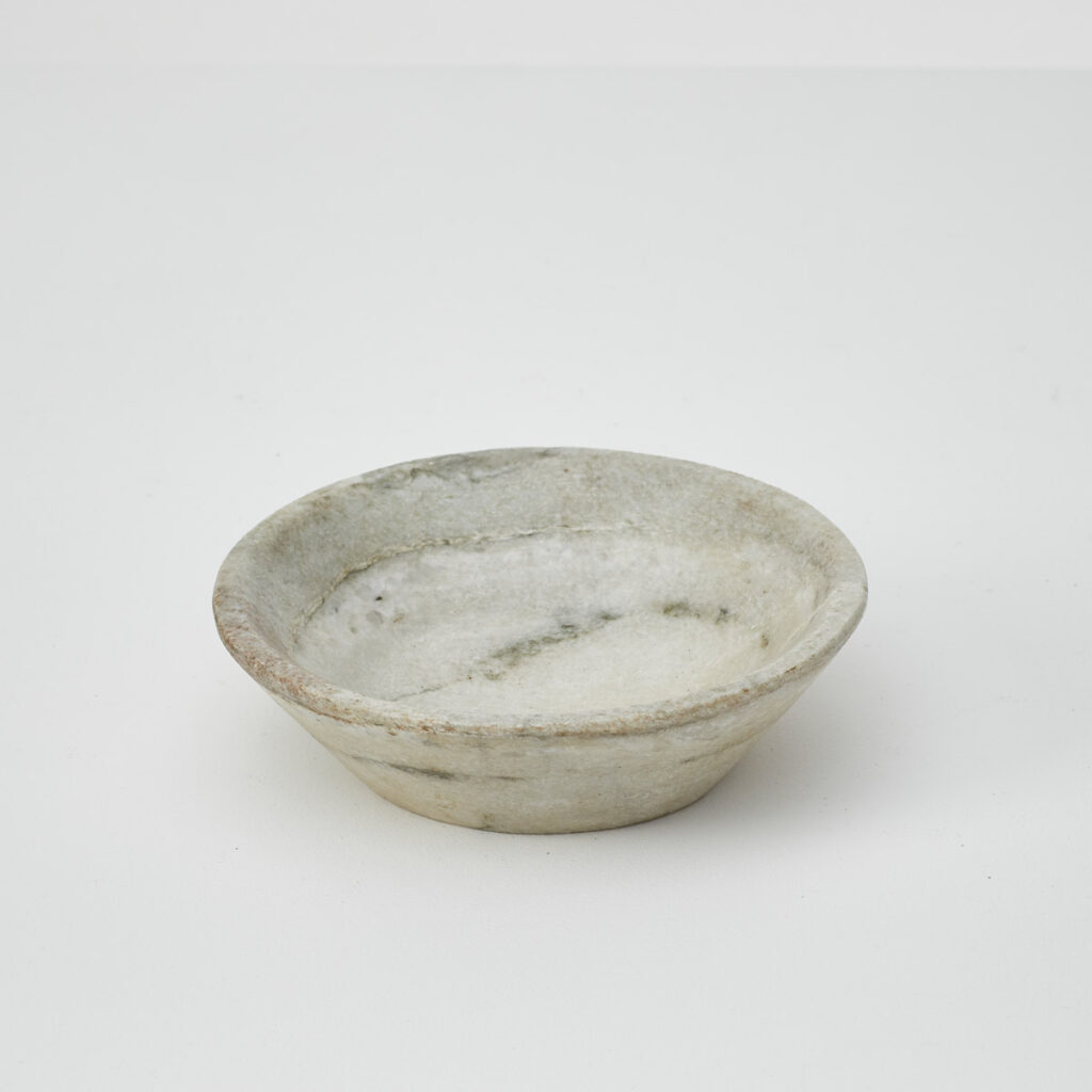 Six grey marble bowls