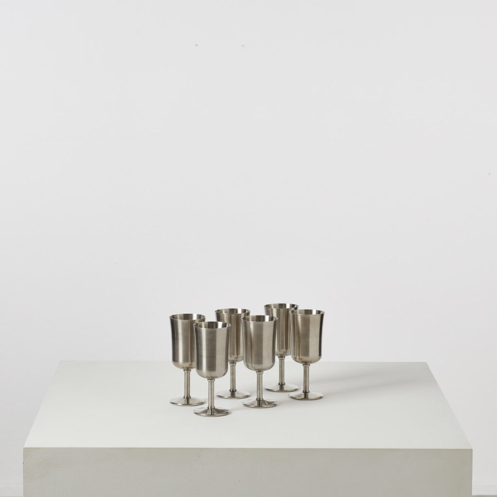 Stainless spun-steel goblets