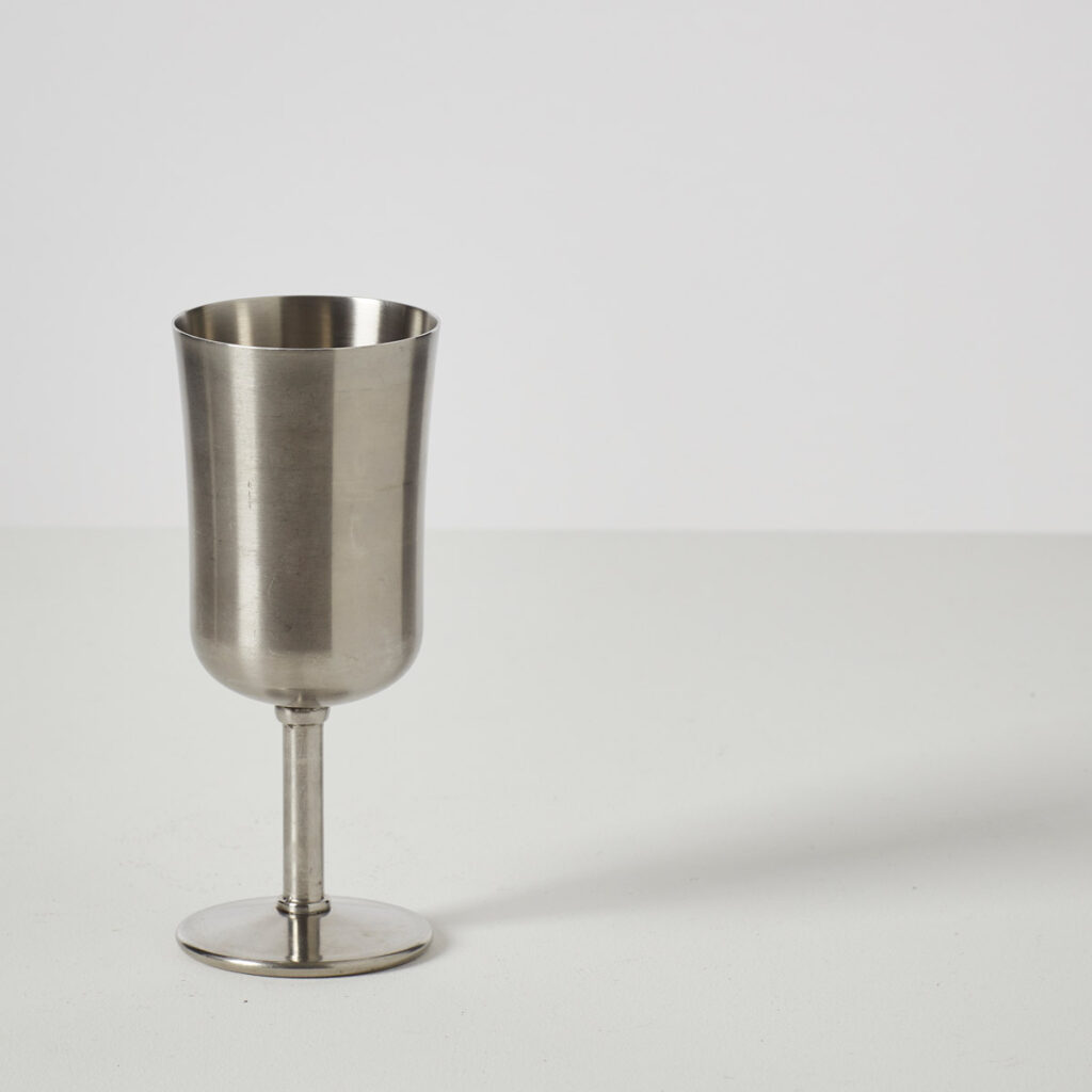 Stainless spun-steel goblets