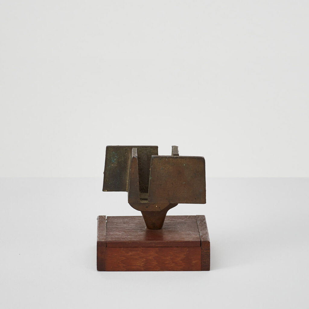 Abstract bronze sculpture box