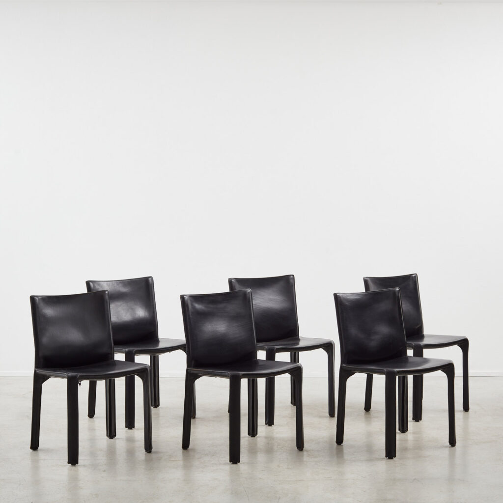 Set of six Mario Bellini Cab 412 chairs