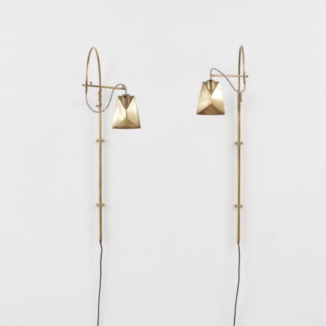Pair of brass articulating wall lights