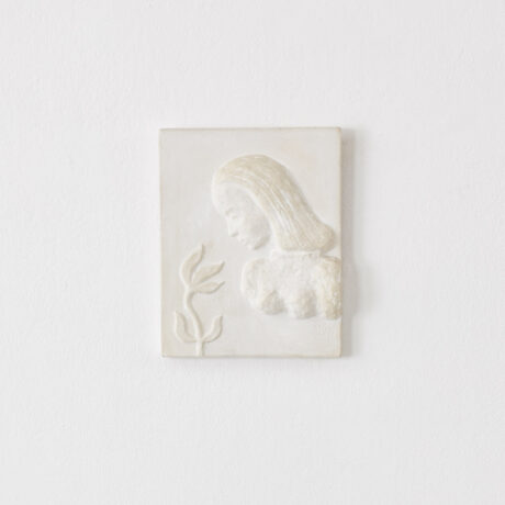 Sigge Berggren relief of a woman with flower