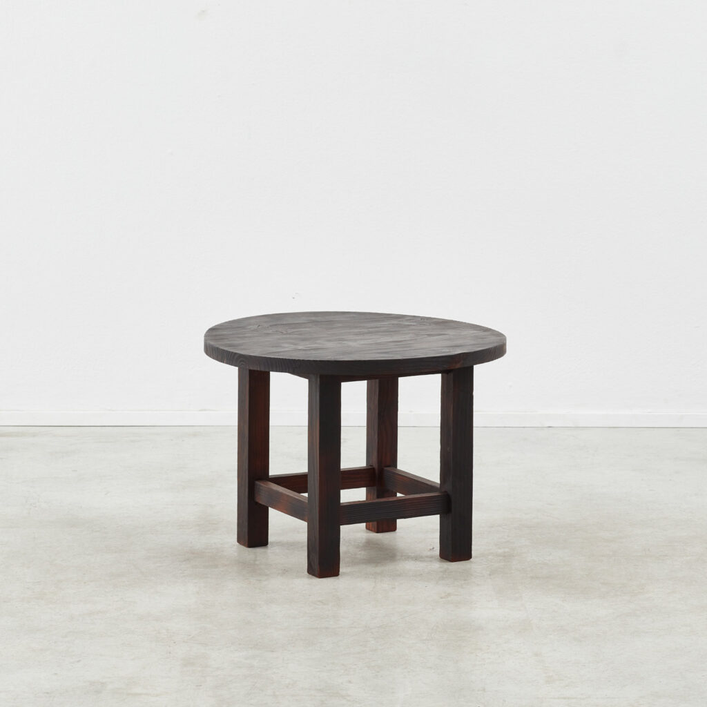 Modernist low side table in charred cedar