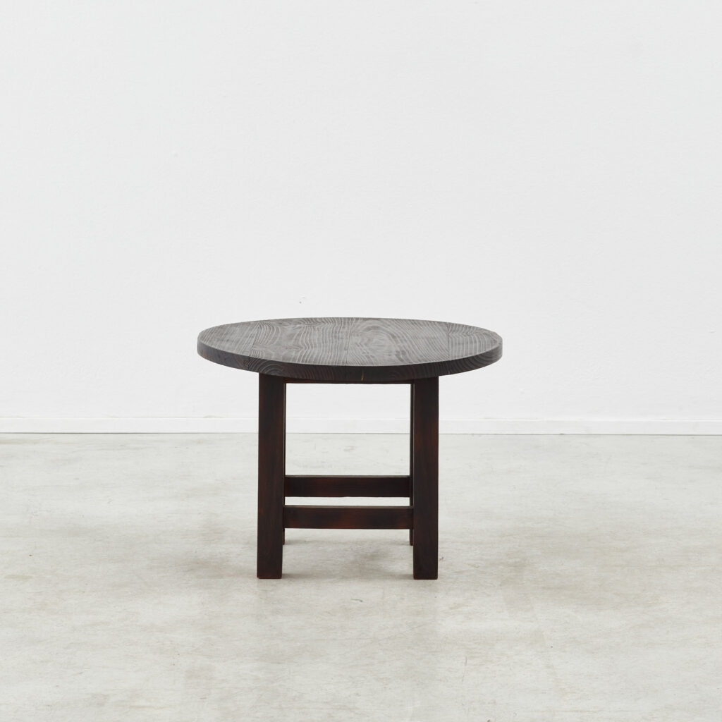 Modernist low side table in charred cedar