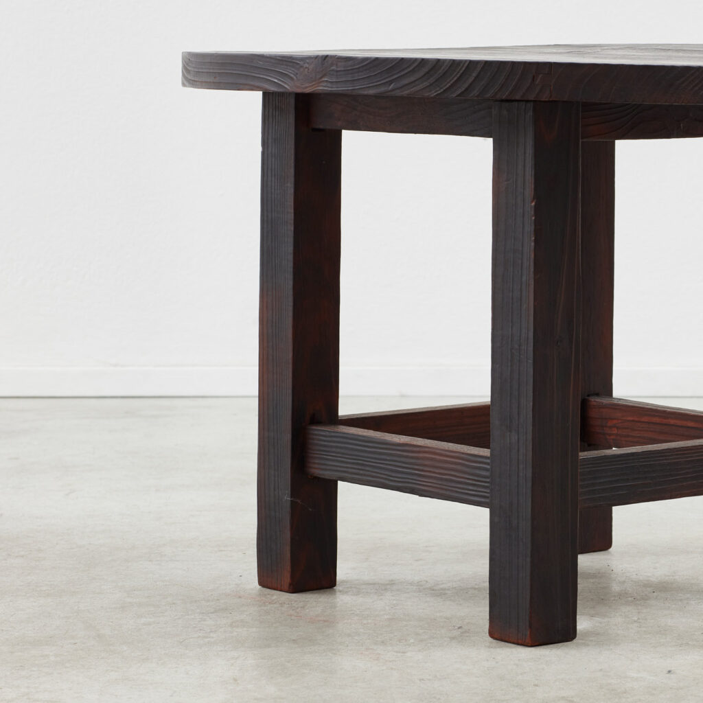 Modernist low side table in charred cedar