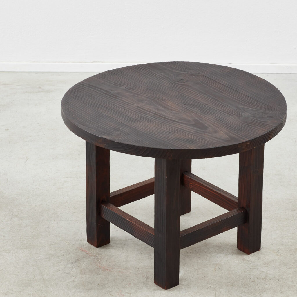 Modernist low side table in charred cedar