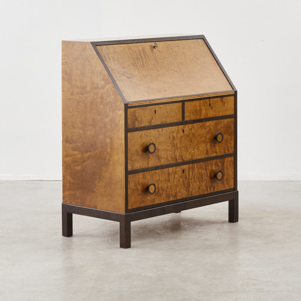 Burr wood writing desk