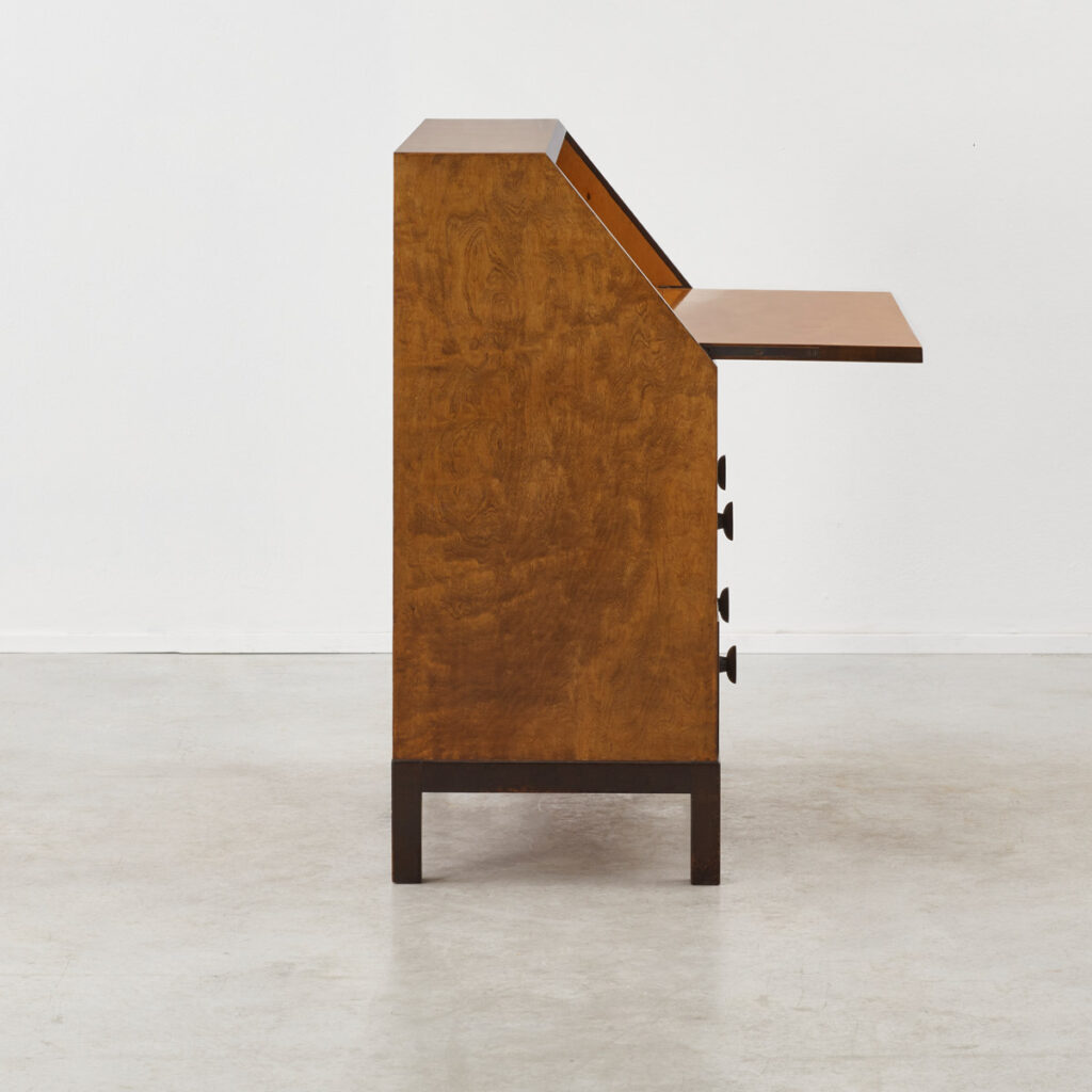 Burr wood writing desk