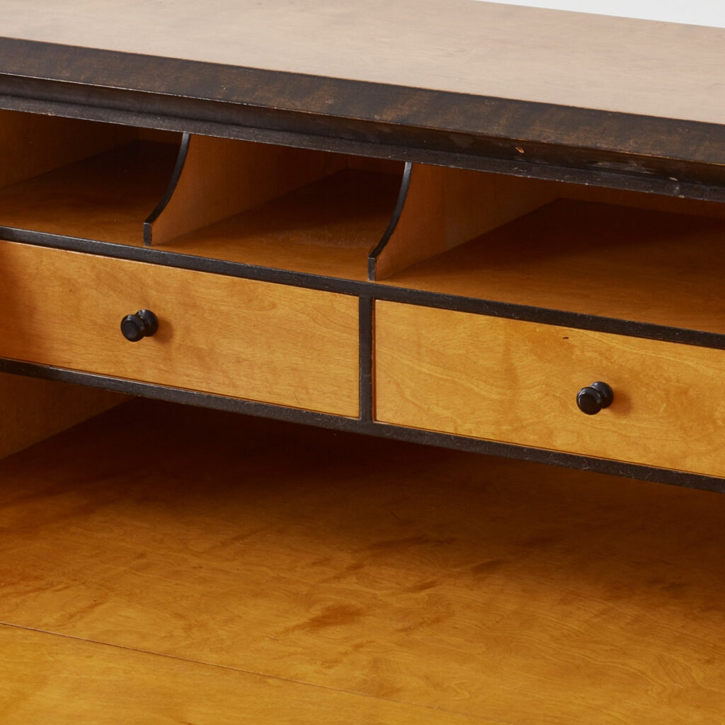 Burr wood writing desk