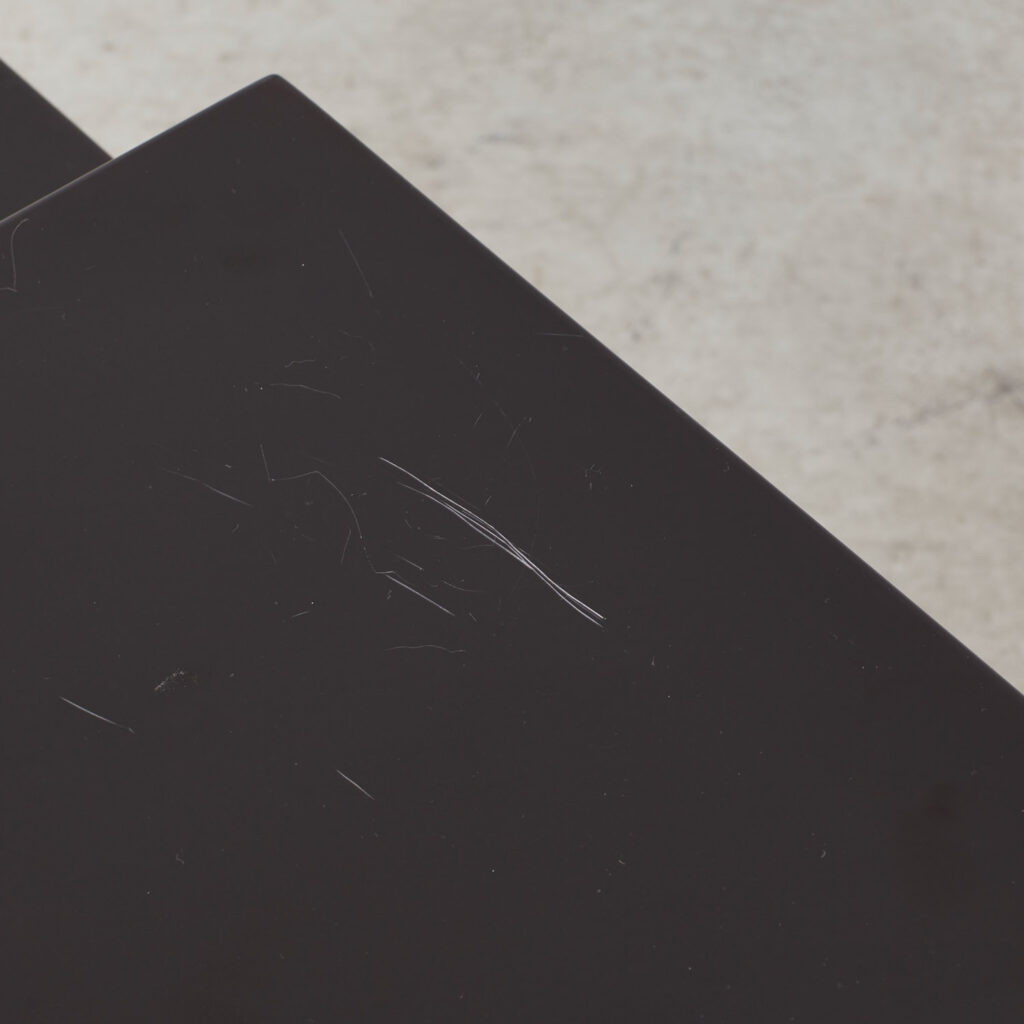 Pair of side tables in dark brown bakelite