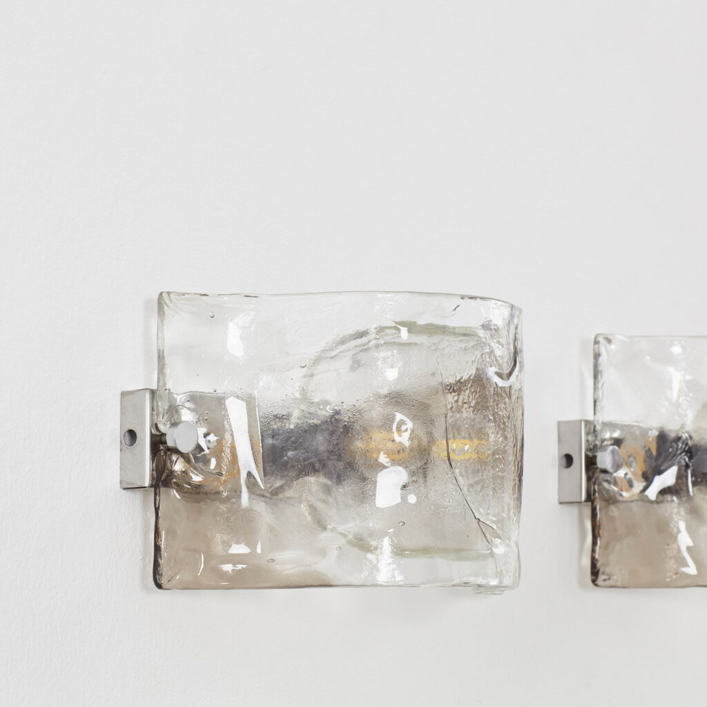 Carlo Nason Pair of Murano glass wall lamps