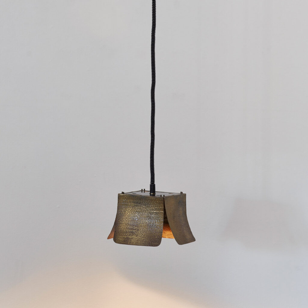 Tommaso Barbi attr. hammered ceiling lamps