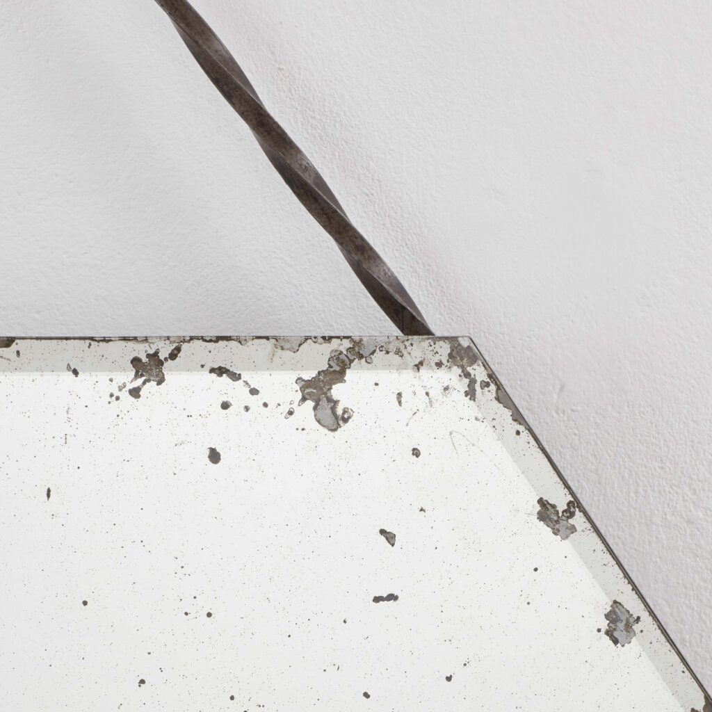 Denand signed wrought iron mirror