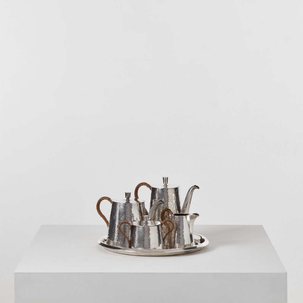 Viennese Secession silver-plated tea set