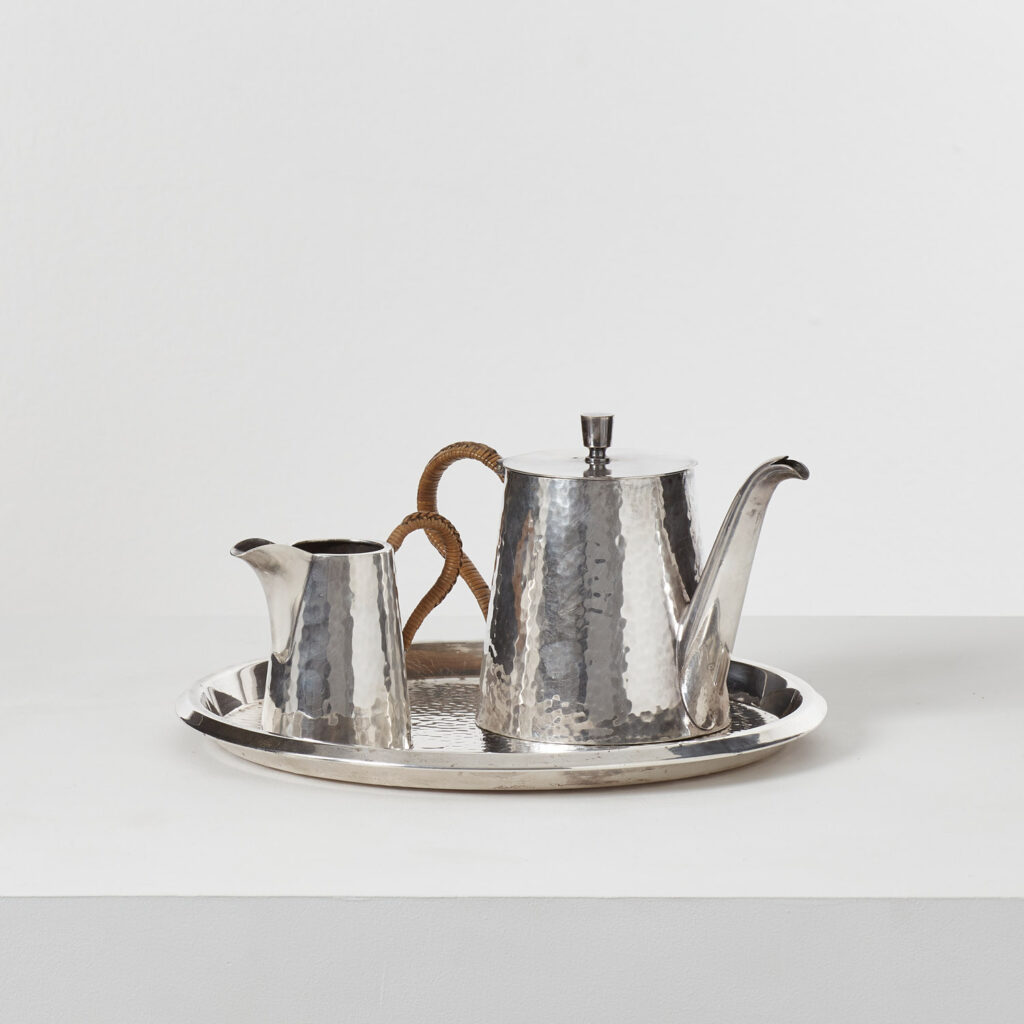 Viennese Secession silver-plated tea set