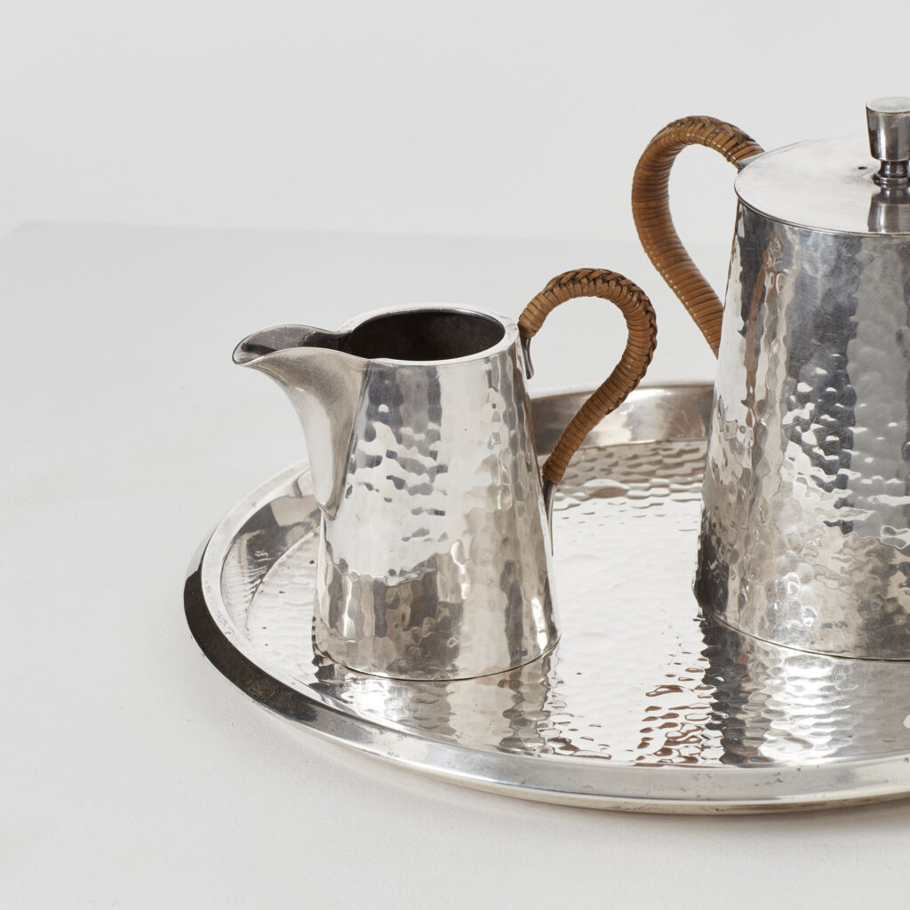 Viennese Secession silver-plated tea set