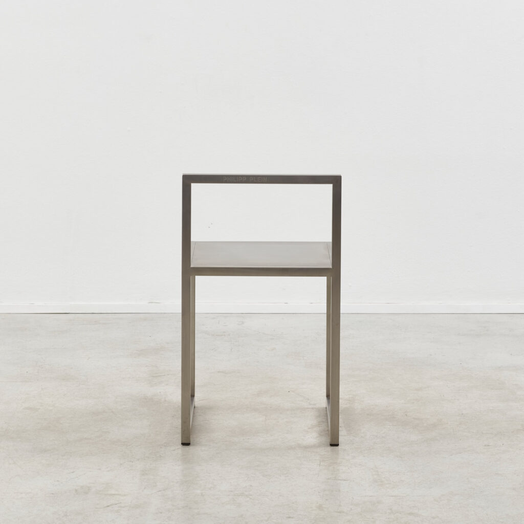 Philipp Plein chair in brushed steel