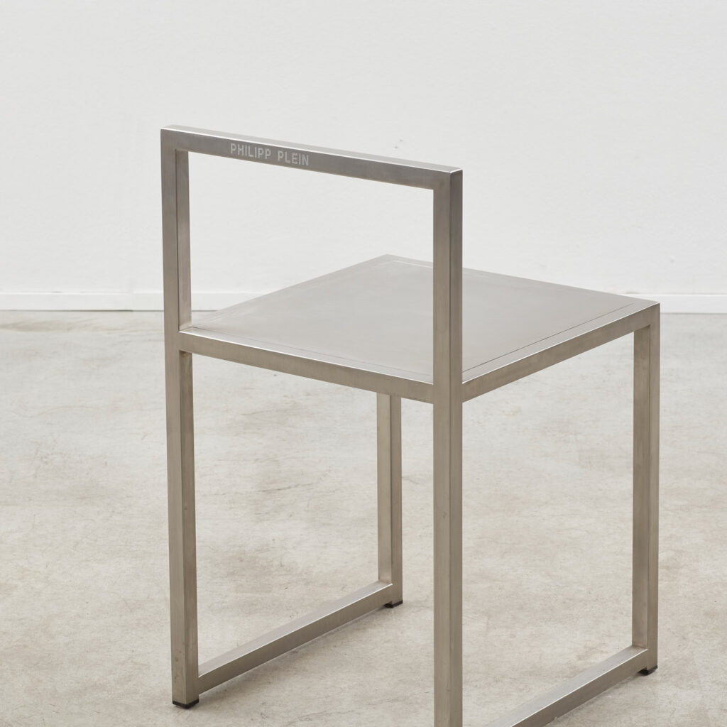 Philipp Plein chair in brushed steel