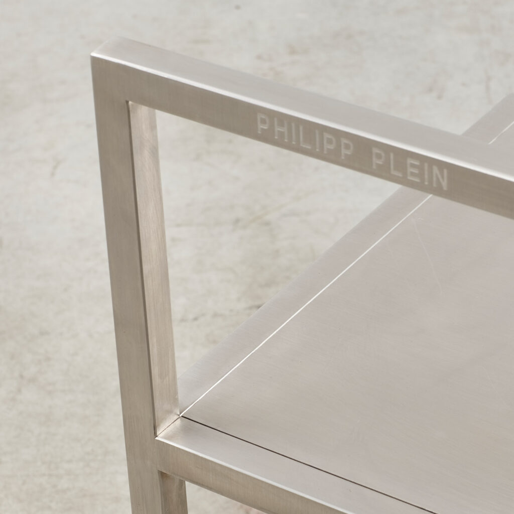 Philipp Plein chair in brushed steel
