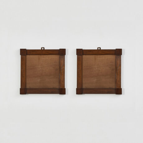 Pair of square walnut veneer frames