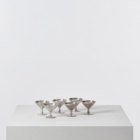Gio Ponti six silver-plated cups