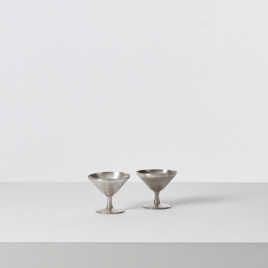 Gio Ponti six silver-plated cups