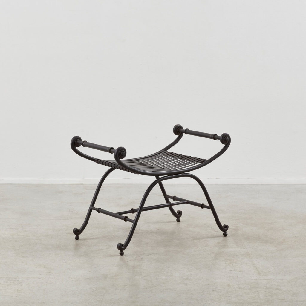 Pair of Regency-style metal garden seats