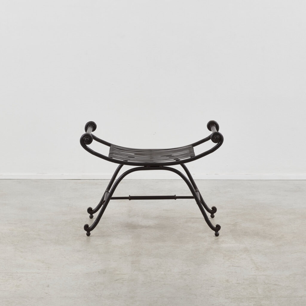 Pair of Regency-style metal garden seats