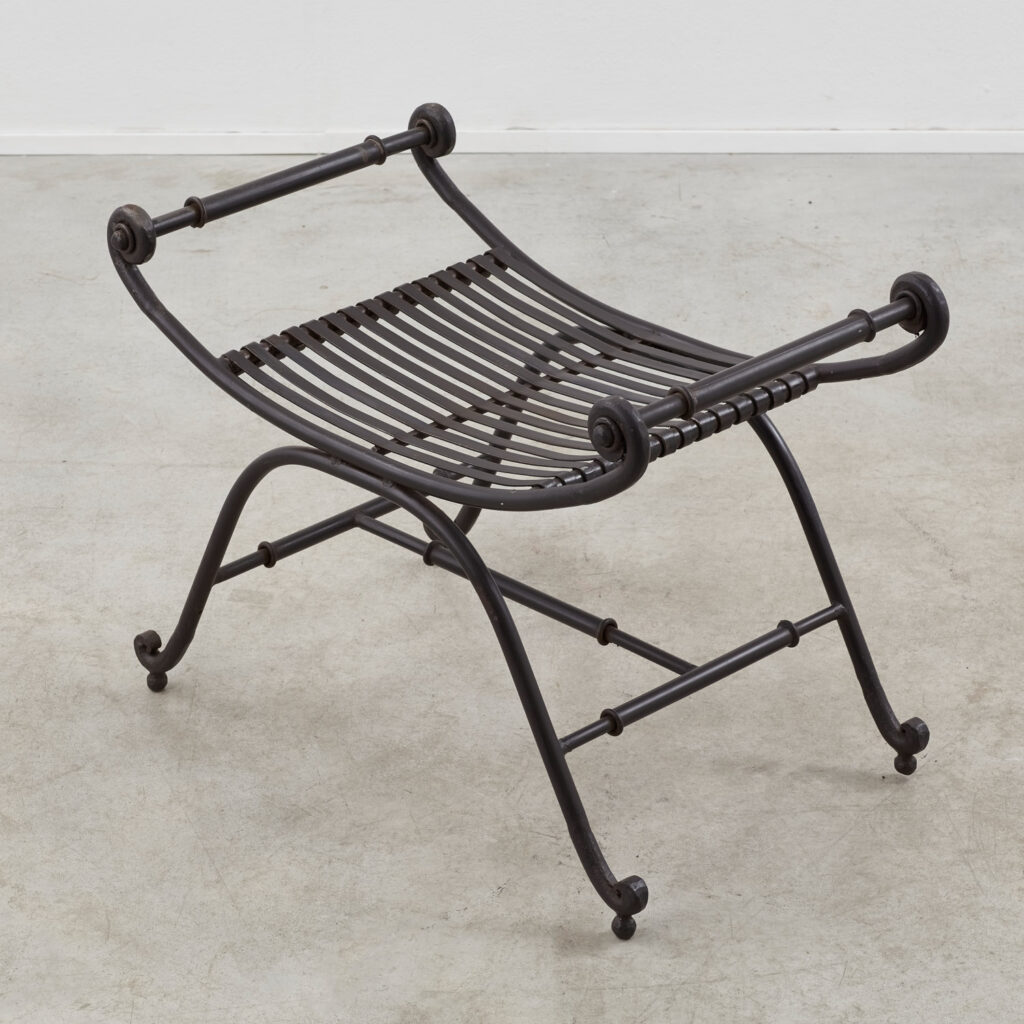 Pair of Regency-style metal garden seats