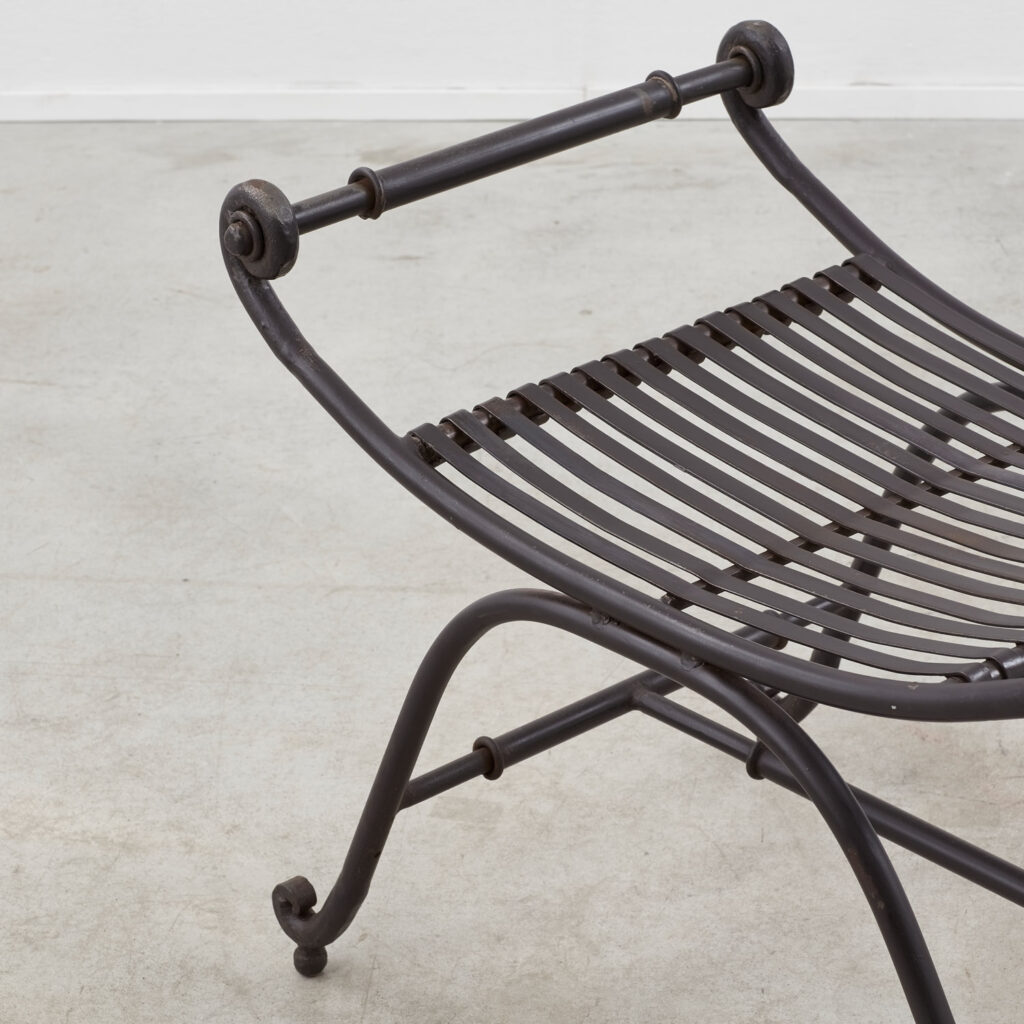 Pair of Regency-style metal garden seats