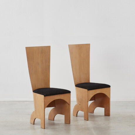Pair of rare Gerald Summers high back chairs
