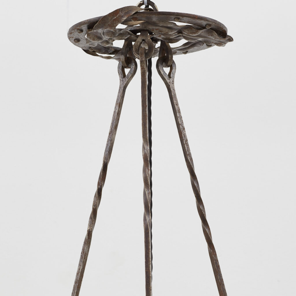 Art Nouveau wrought-iron chandelier