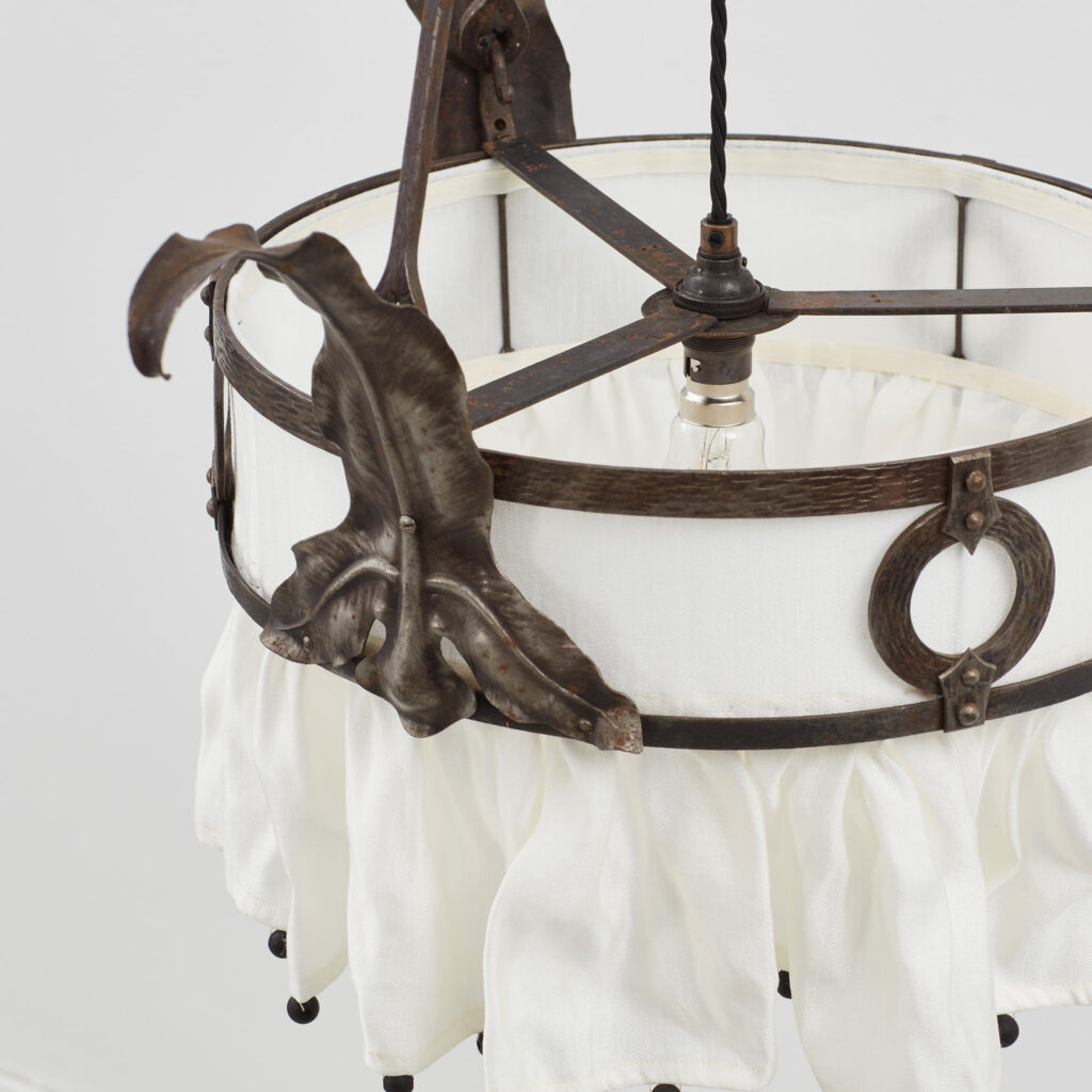 Art Nouveau wrought-iron chandelier