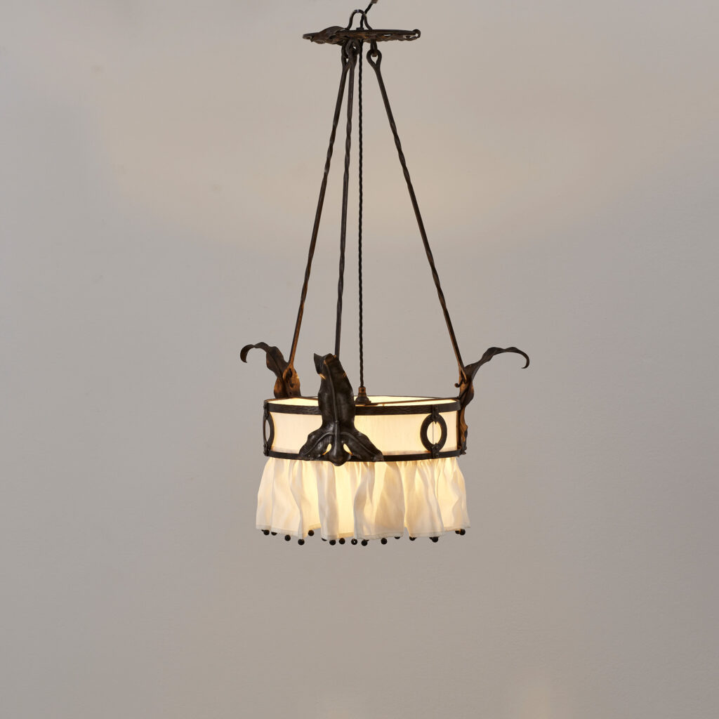 Art Nouveau wrought-iron chandelier