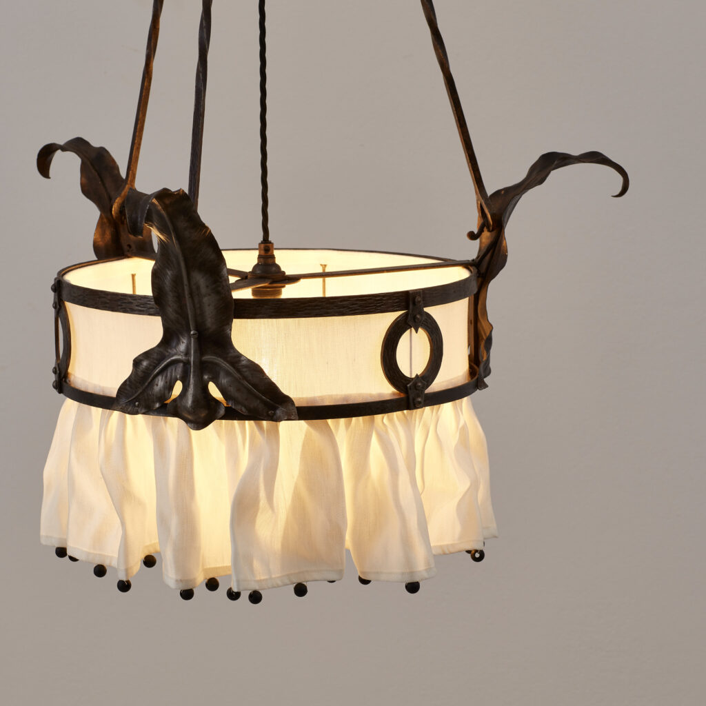 Art Nouveau wrought-iron chandelier
