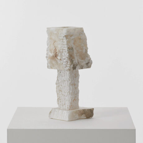 Rough hewn alabaster lamp