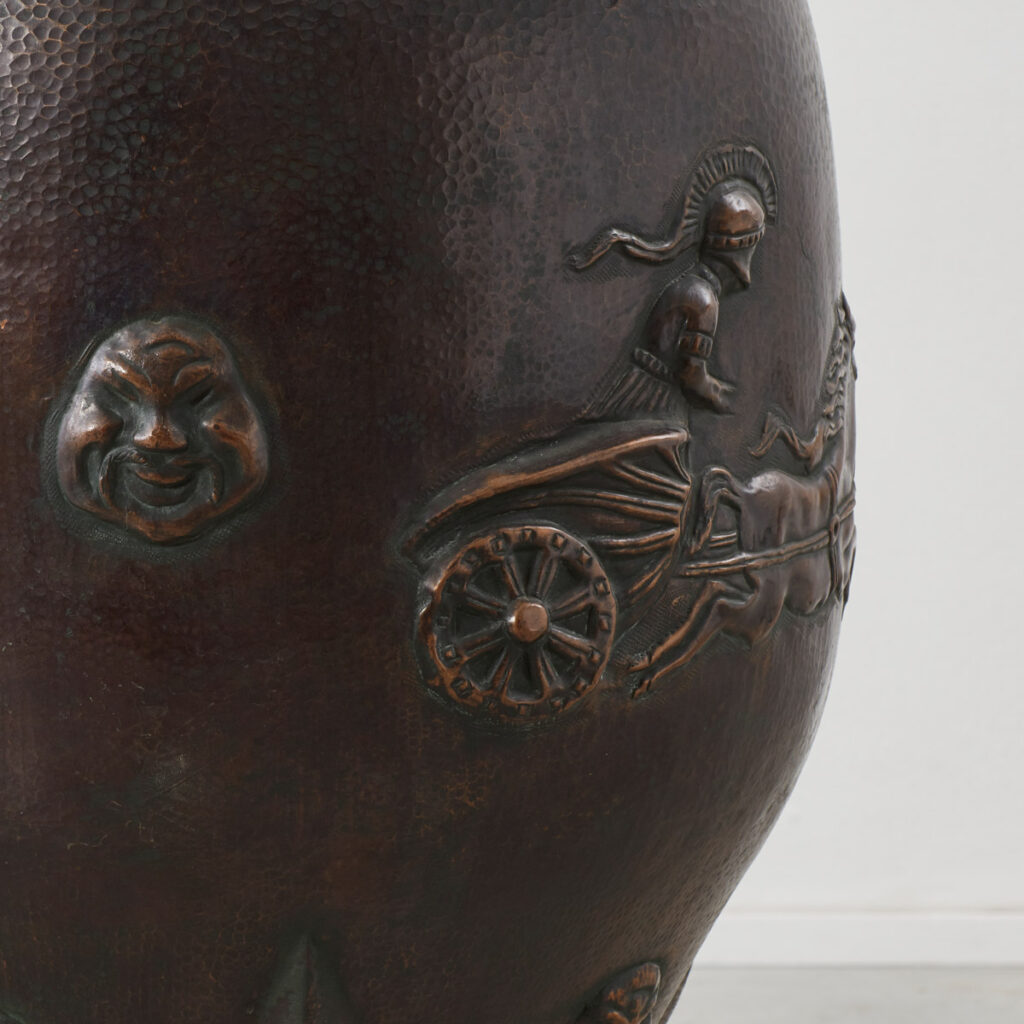 Angelo Bragalini large vase in copper