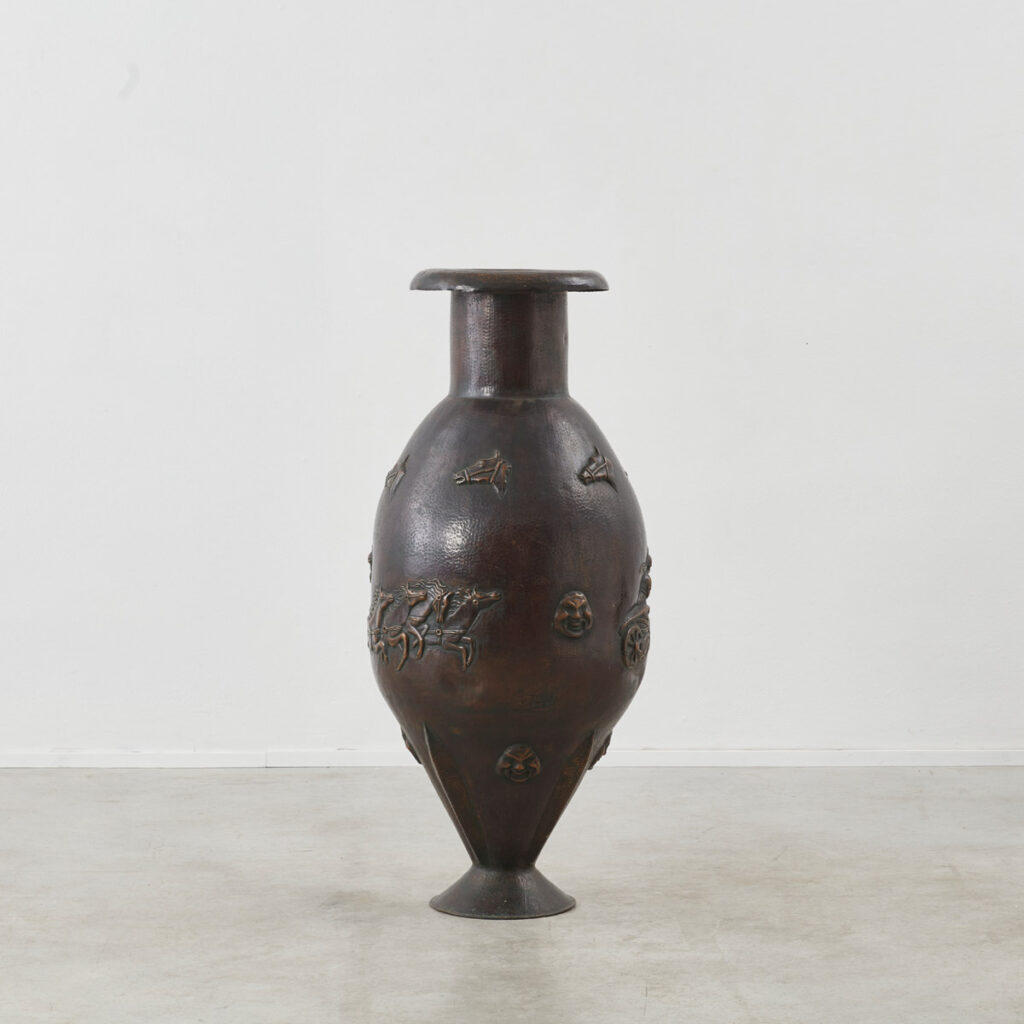 Angelo Bragalini large vase in copper