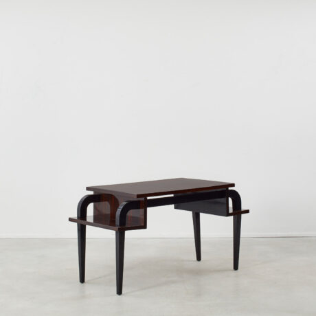 Desk in lacquered Macassar ebony veneer
