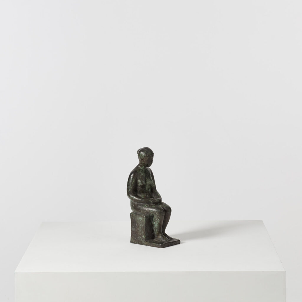Charles Despiau patinated bronze of seated lady