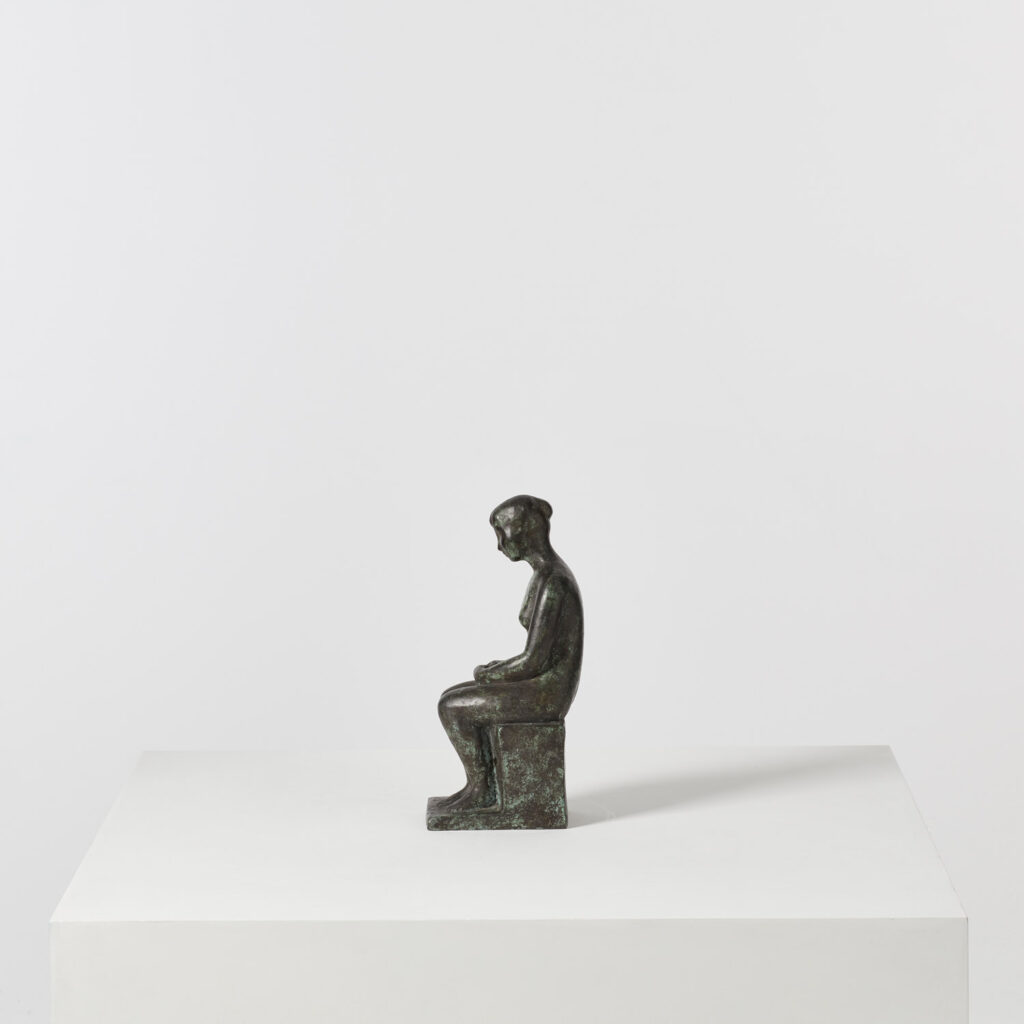 Charles Despiau patinated bronze of seated lady