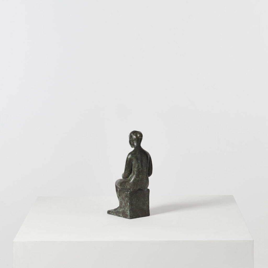 Charles Despiau patinated bronze of seated lady