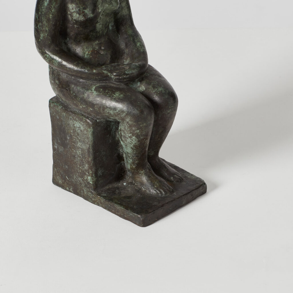 Charles Despiau patinated bronze of seated lady