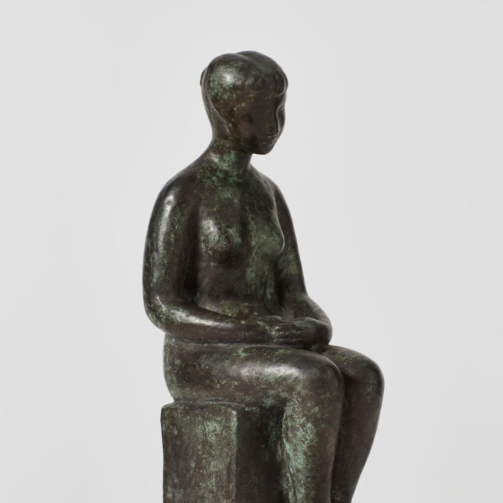 Charles Despiau patinated bronze of seated lady