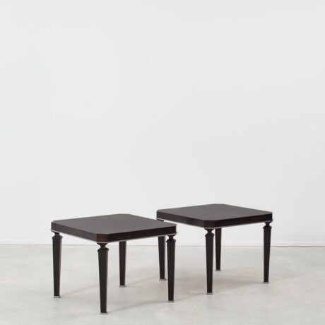 Pair of ebonised occasional tables