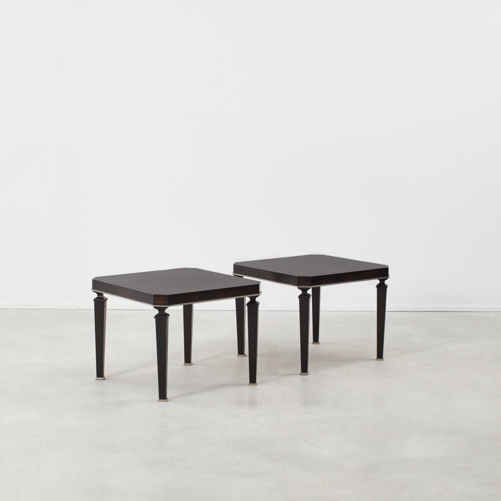Pair of ebonised occasional tables