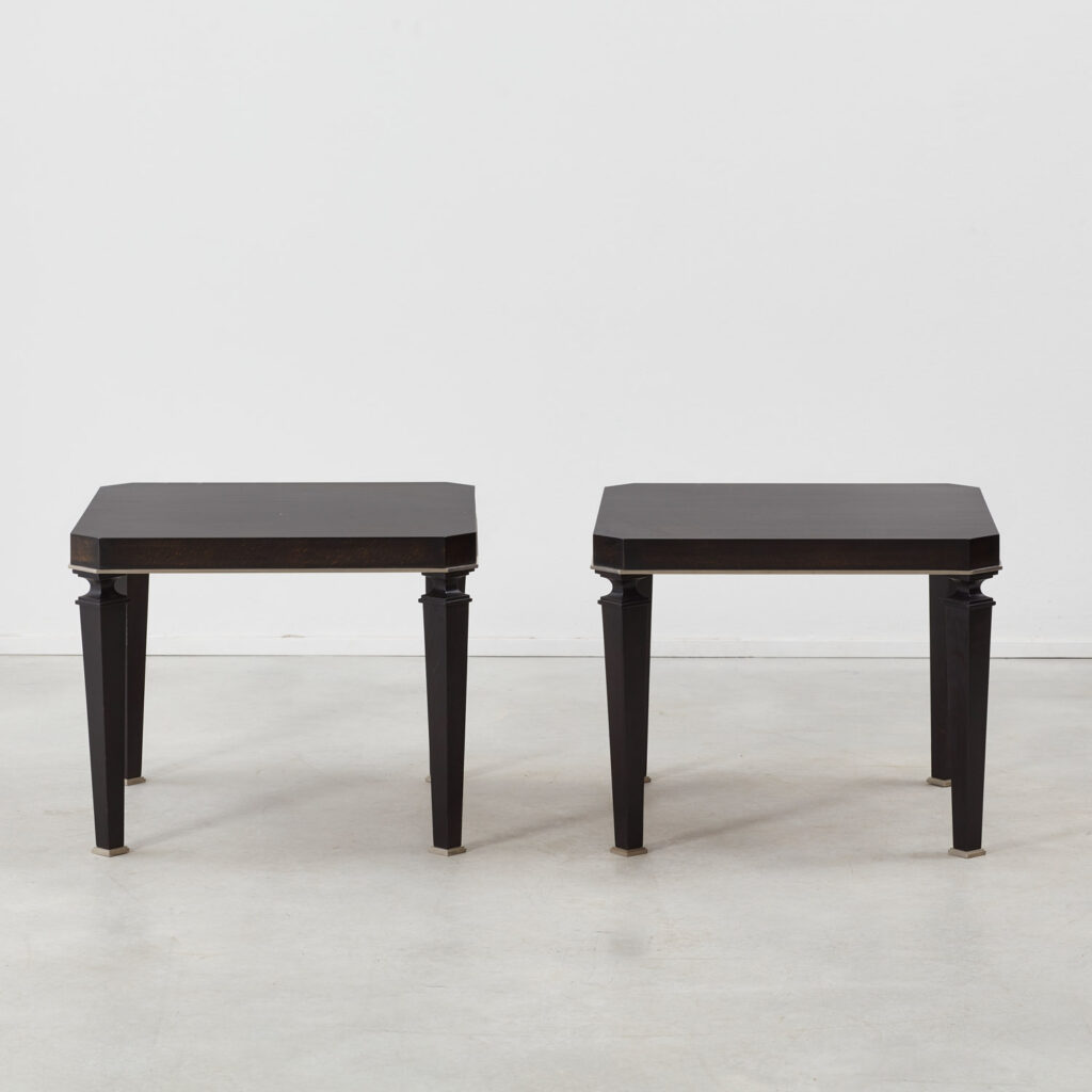 Pair of ebonised occasional tables