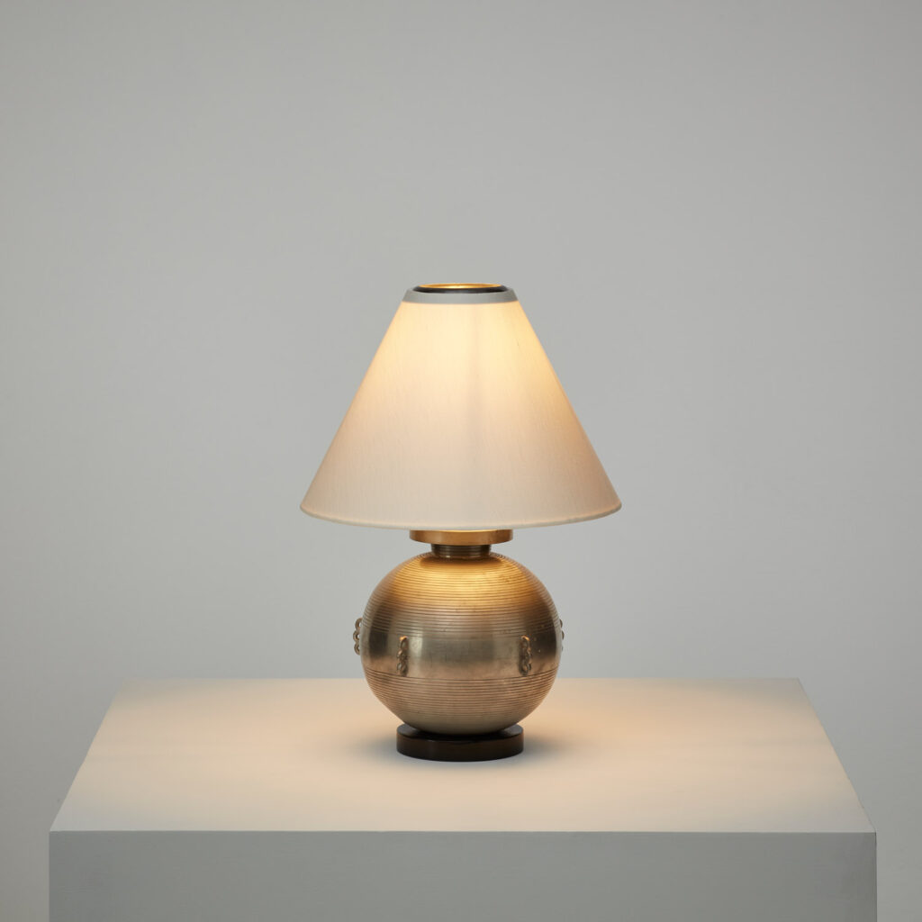 Sylvia Stave Pewter table lamp